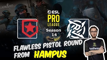 Flawless pistol round from Hampus on Inferno, Gambit vs NIP, ESL Pro League Season 14