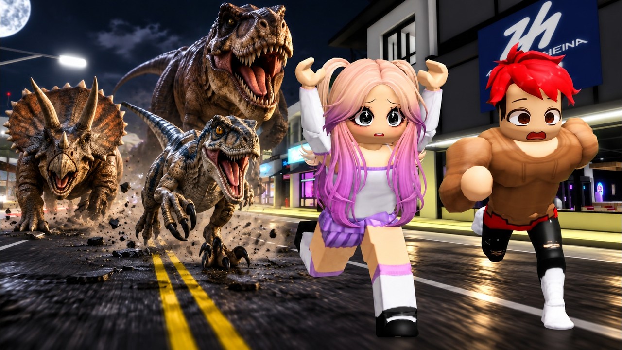 ENCONTRAMAMOS a LOS NUEVOS DINOSAURIOS de BROOKHAVEN ROBLOX con LYNA