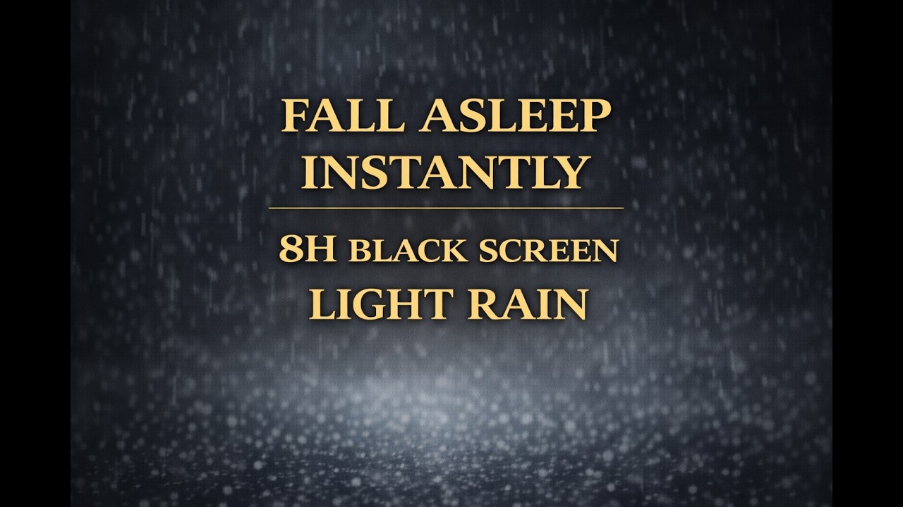 Fall asleep instantly 8H Black screen light rain