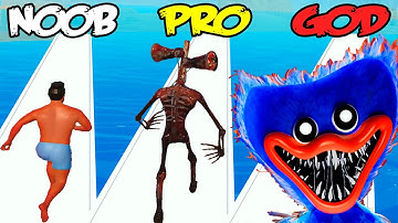 Mutant Run 3D - NOOB vs PRO vs HACKER vs GOD | Poppy Playtime vs Siren Head