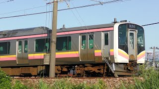 信越本線上り快速直江津行き【4K】E129系B19編成3374M