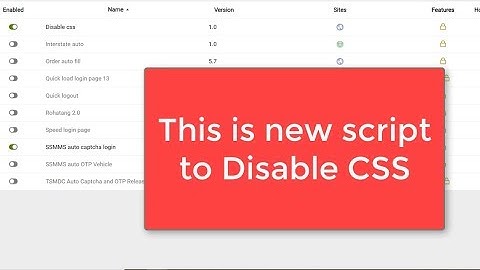 SSMMS SCRIPT SPEED LOGIN PAGE | Disable css style