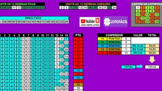 PLANILHA LOTOFACIL 24 DEZENAS 17 JOGOS, ACERTANDO AS 12 DEZENAS FIXAS GARANTIAS DE 14 PONTOS.