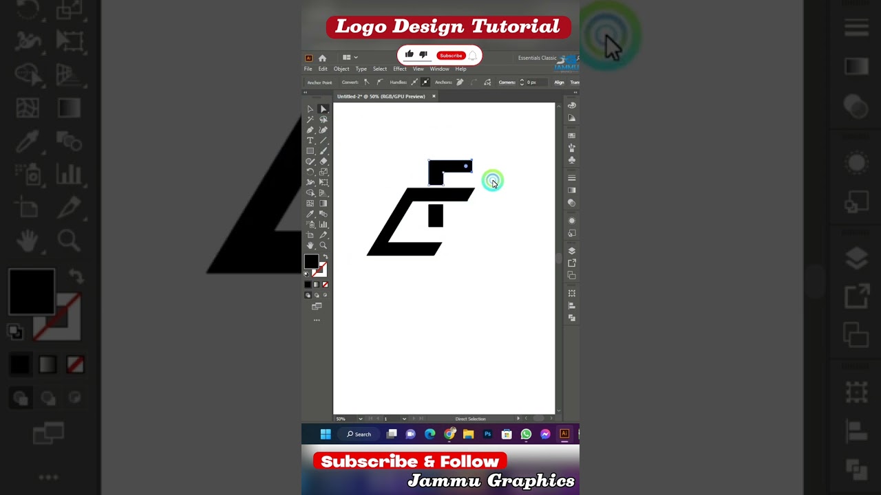 Letter F+C logo design in Adobe illustrator 