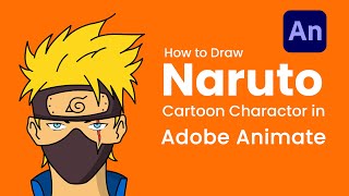 Naruto cartoon sketch to Illustration in Adobe Animate