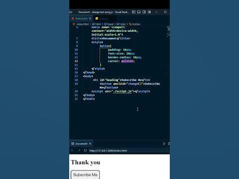 Change Text on Button click using javascript #shorts - YouTube