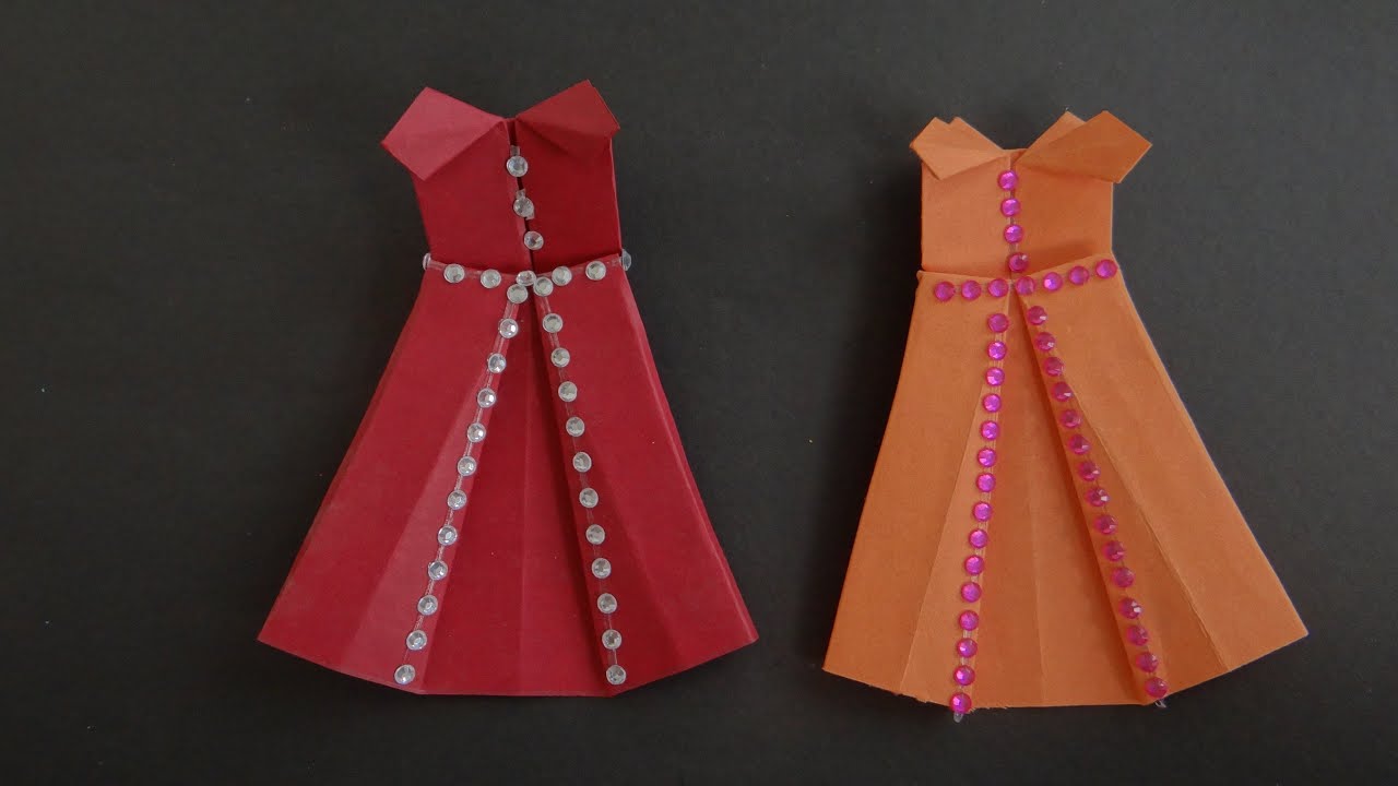 How to make an origami paper Doll dress ( FROCK) paper