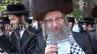 USA :  Orthodox Jews protest against State of Israel in NYC