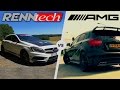 Mercedes A45 AMG STOCK vs RENNTECH Tuning Acceleration & POV Test Drive