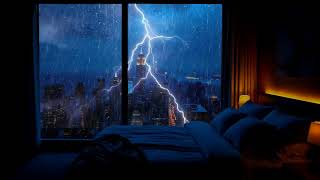 Midnight Rain \& Piano — Sleep Aid in a Warm Bedroom Ambience for Full Relaxation