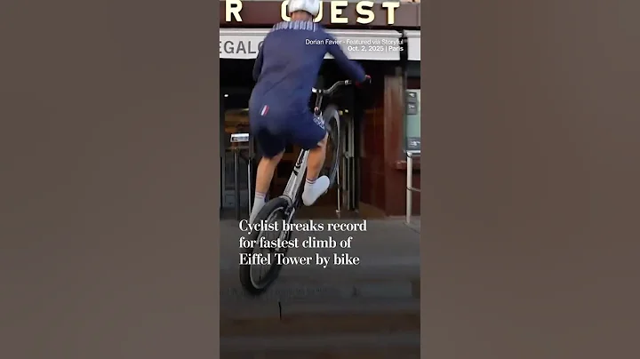 Cyclist sets record for fastest Eiffel Tower climb by bike