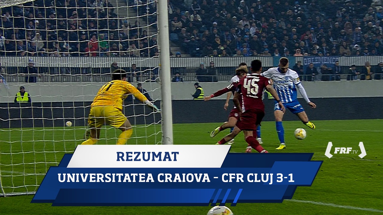 Cupa României Betano, sferturi: Universitatea Craiova – CFR Cluj 3-1 (Rezumat, 04.03.2026)