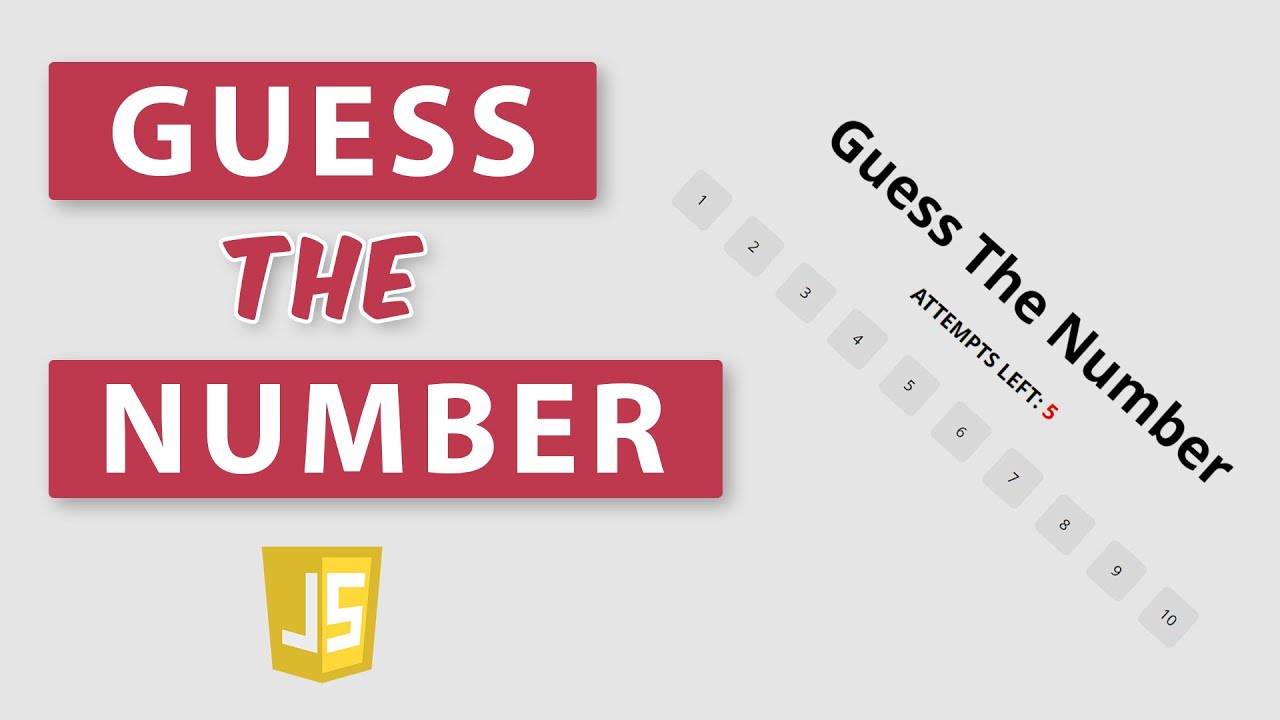 Guess The Number Game HTML CSS JavaScript YouTube