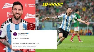 FAMOUS PLAYERS REACTION TO ARGENTINA VS MEXICO (2-0) FT. MESSI GOAL