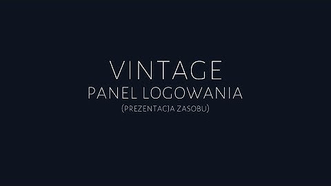 vintageMTA - Panel logowania (prezentacja zasobu)