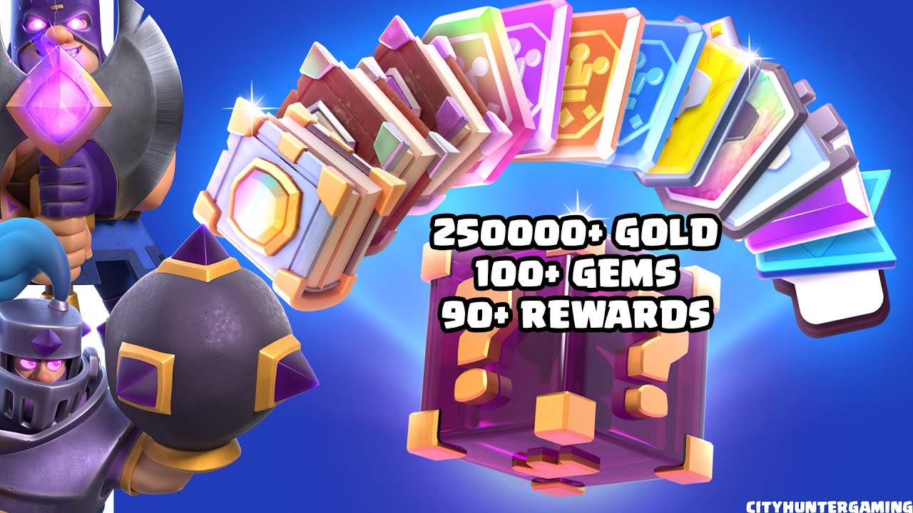 I Claimed 90 FREE Chests & 250,000 GOLD At Once! (Clash Royale Season Rewards) 🤯