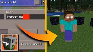 Mencoba seed asli herobrine di mcpe