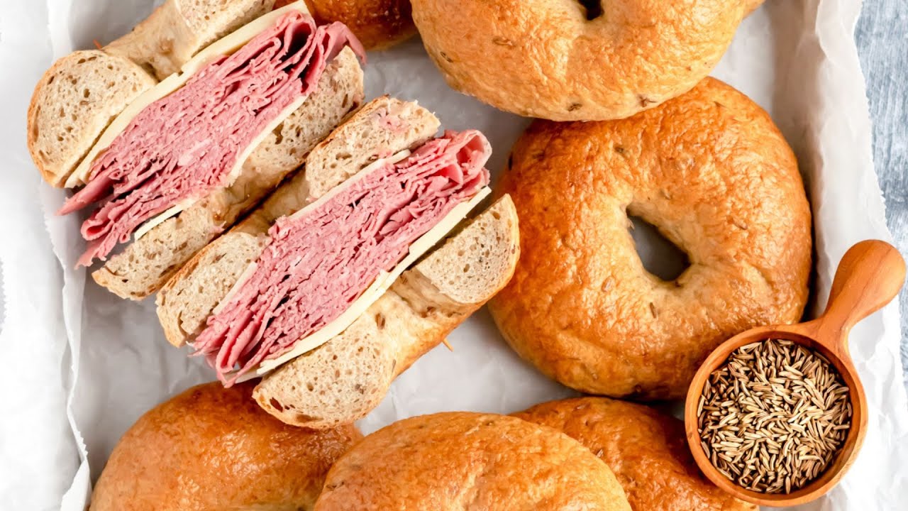 homemade-rye-bagels-with-caraway-seeds-youtube