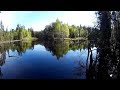 Рыбалка в Карелии: удочка, поплавок, плотва, верхоплавка - рыбалка на маленькой речке.