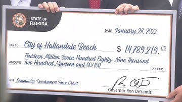 Gov. Ron DeSantis announces $80 million for South Florida infrastructure projects.