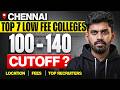 Low Fees Colleges in Chennai 🔥 100 to 140 Cutoff Students MUST WATCH | TNEA 2026