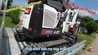 DerBaggerPeppi/ Bobcat E10/ First Work/ Thujenwurzeln Entfernung