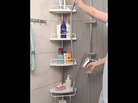 Телескопическая стойка-полка для ванной