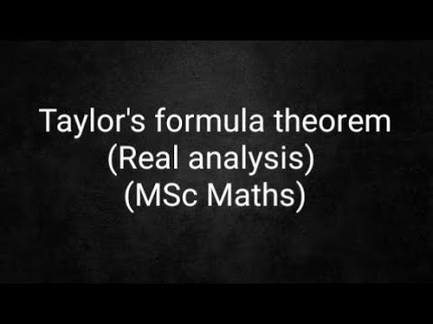#Taylor's formula (theorem