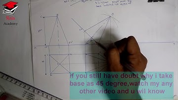 [hindi] Projection of solid : Square Pyramid (2 view)