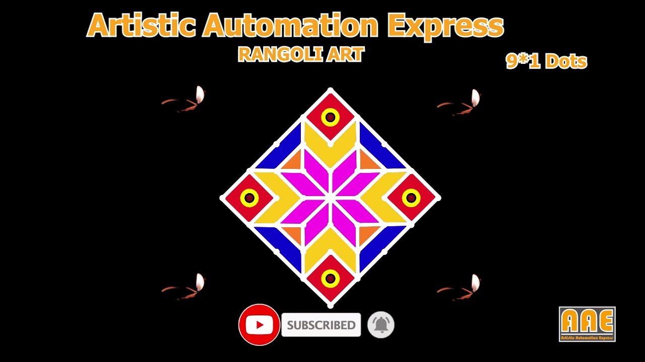 Simple Kolam| Rangoli with dots| easy Rangoli design |easy Rangoli art ...