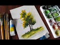 Easy watercolor tree painting   ramkrushna arts