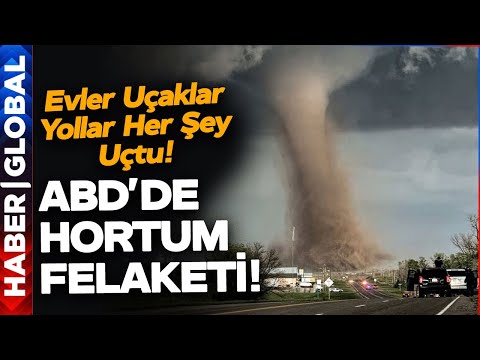 ABD'de Hortum Felaketi! Evler Yerle Bir Oldu! Uçaklar Parçalandı! Arabalar Uçtu!