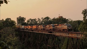 NS 310 W/ NS 8025 “Monongahela” Heritage leading 3 Ex BNSF Dash 9s.