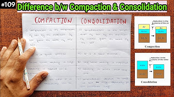 Geotechnical Engineering:- Difference Between Compaction And Consoildation/ Compaction/Consolidation