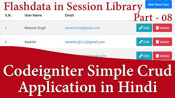 Codeigniter Simple CRUD Application in Hindi | Flashdata in Session Library Part#08 | learn2smart