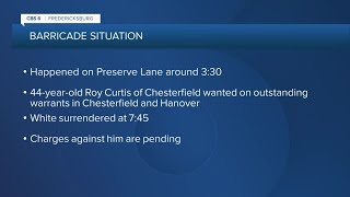 Wanted Chesterfield man arrested after standoff at Fredericksburg home