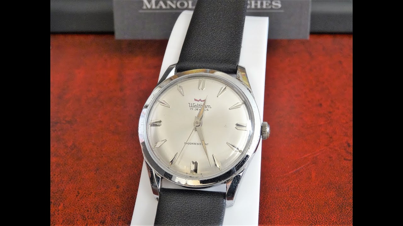 Vtg 1960s Waltham Waterproof 17-Jewels Swiss Men's Watch w/ 18mm Leather Band!