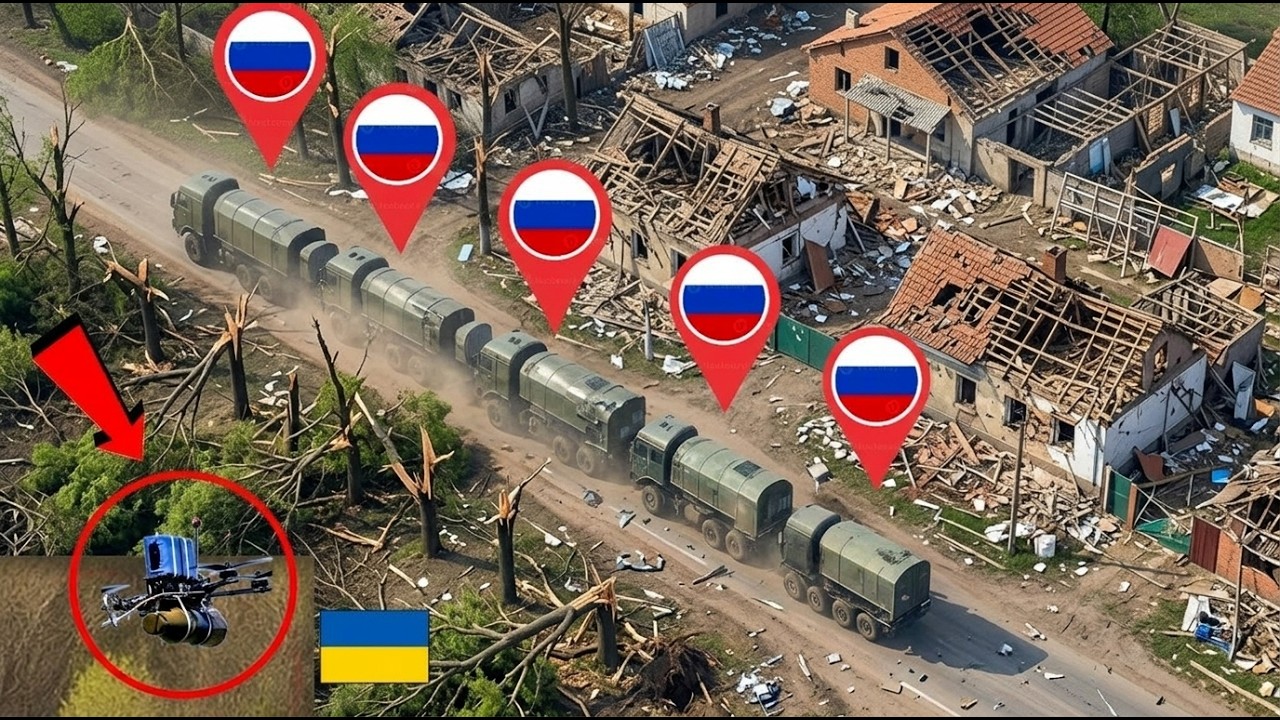Ukrainian FPV drones suddenly attacked a Russian Convoy - YouTube