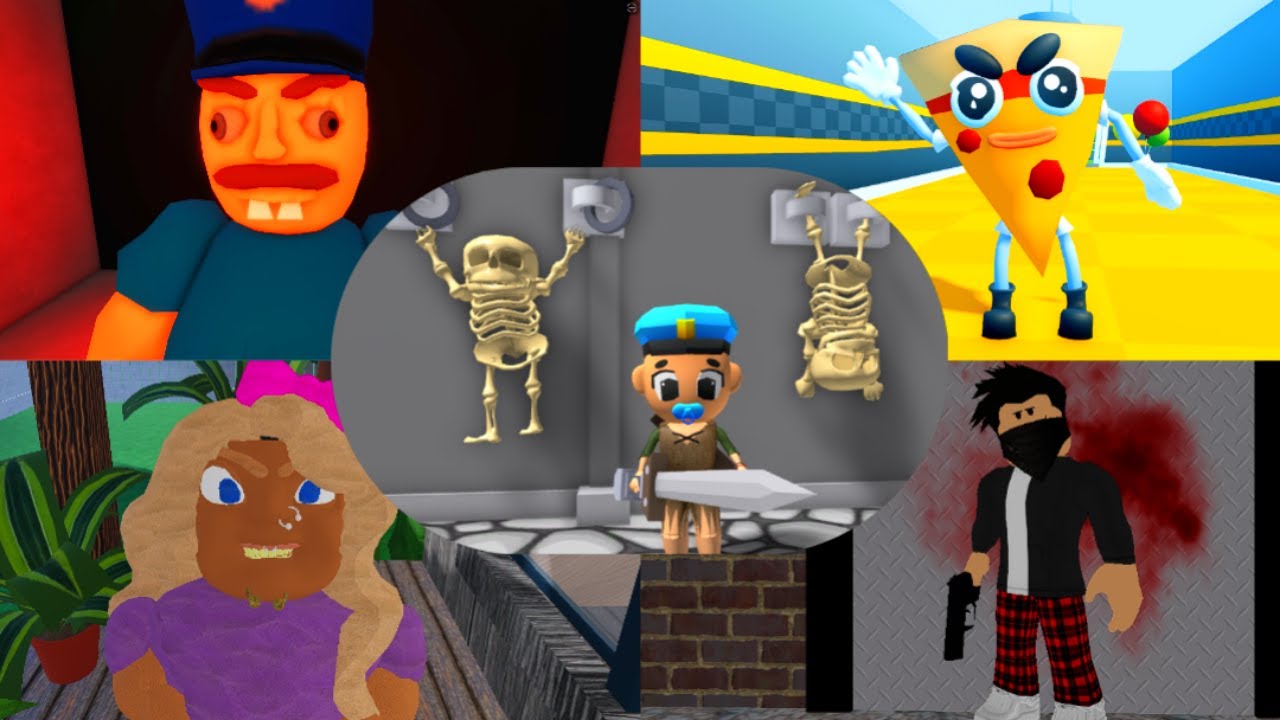 ROBLOX 4 SPEEDRUN ESCAPE OBBY GAME EVIL AUNT, Mr Rufus Prison, Crazy Neighbor, CRAZY PIZZA ESCAPE