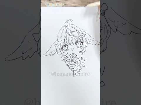 🍭キャンディペンを使って天使さんを描くメイキング🎨🦜#Shorts  #illustration