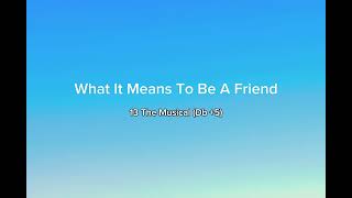 What It Means To Be A Friend - 13 The Musical (Tenor Key Db +5)