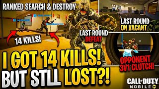 14 KILLS! ON VACANT MAP BUT STILL GOT DEFEAT 😮‍💨 | CALL OF DUTY MOBILE | #viral #gaming #callofduty 