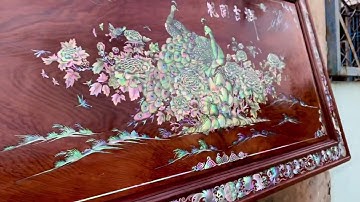 Tranh Cẩm lai cẩn ốc xà cừ Phu thê viên mãn ,đẹp xuất sắc thực sự đam mê  cs Đức Tiến sdt 0972537582