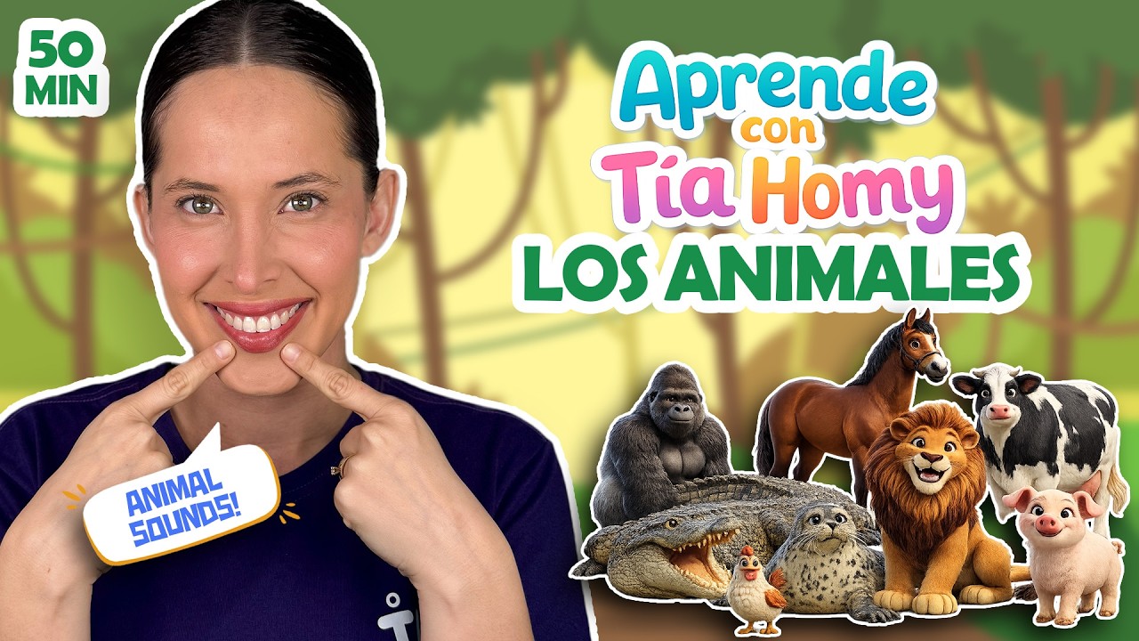 Aprende con Tía Homy – Animales para niños | Sonidos y movimiento | Baby Learns Spanish