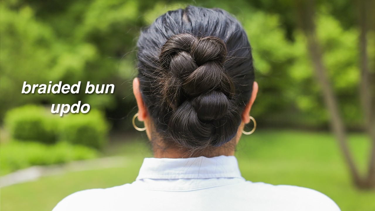 простой плетеный пучок | летняя прическа