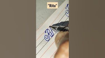 "Ritu" name in cursive handwriting #calligraphy #names #cursivewriting
