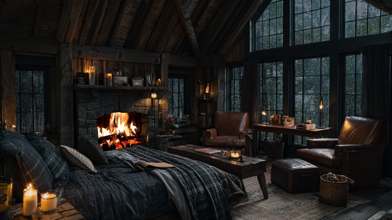 Heavy Rain in a Cozy Cabin 🌧️ | Forest Ambience for Sleep, Focus & Calm ...
