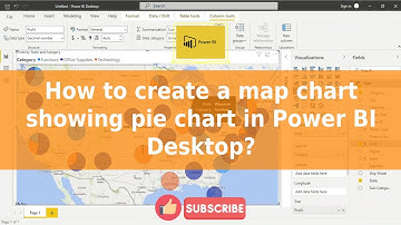 How to create map chart showing pie chart in power BI
