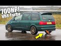 700HP VW Sharan VR6 Turbo Shooting Flames! 🔥 Rev's & Dragrace vs 510HP Golf mk3 VR6 Turbo