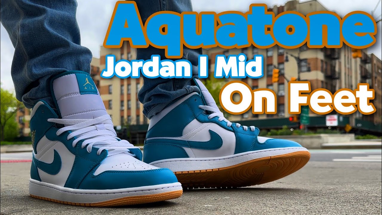 Air Jordan 1 Mid Aquatone Review & On Feet - YouTube